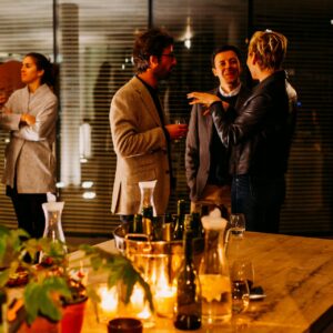 People mingling at networking event
