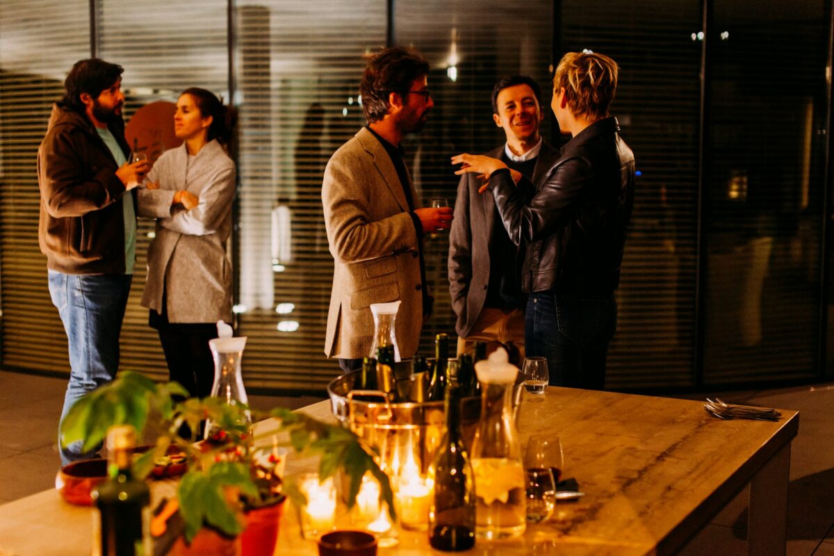 People mingling at networking event